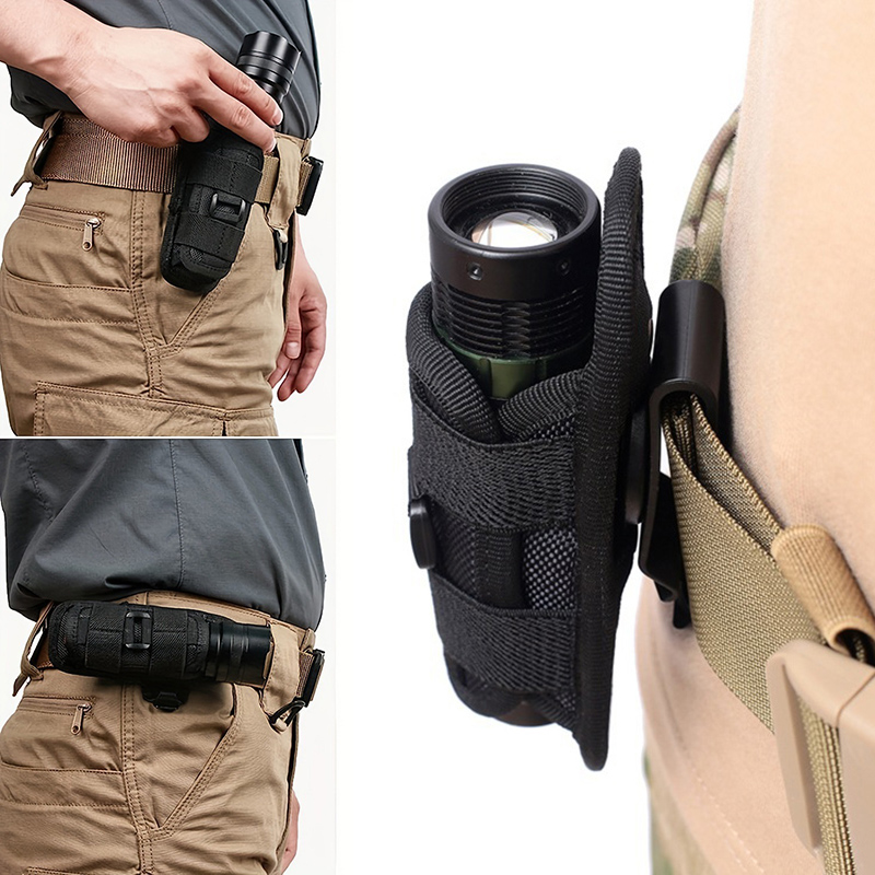 Men Accessories Kit Bag - Tactical Flashlight Pouch Belt Torch Bag