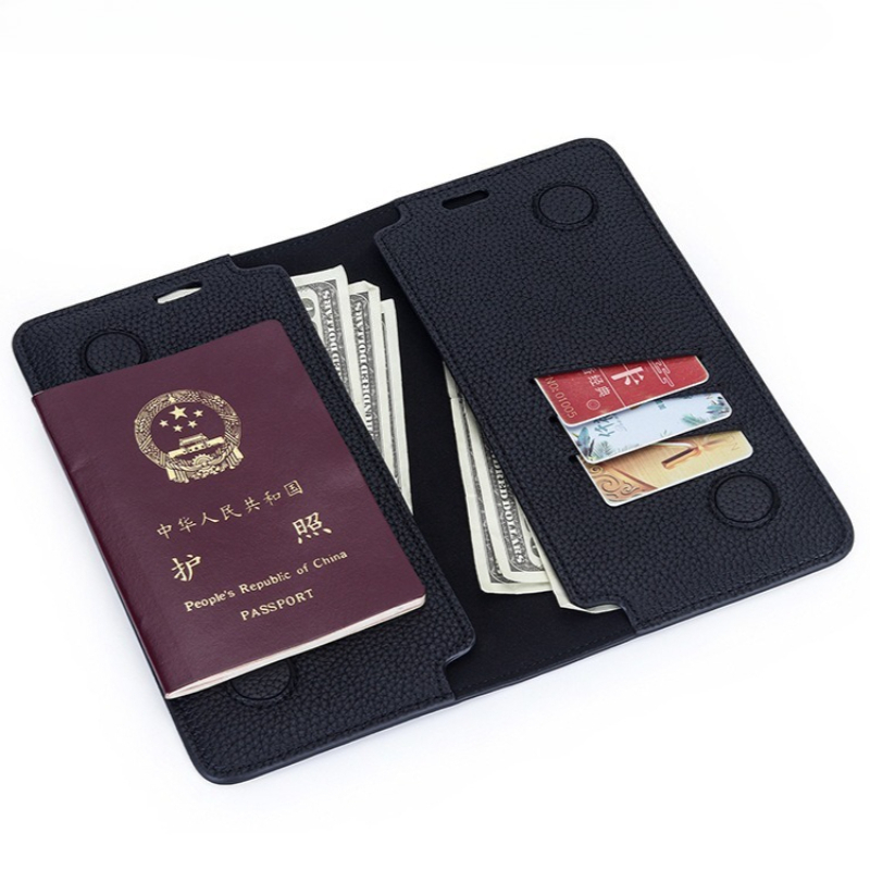 Bifold Leather Wallet - Slim Minimalist Passport Wallet Genuine Leather