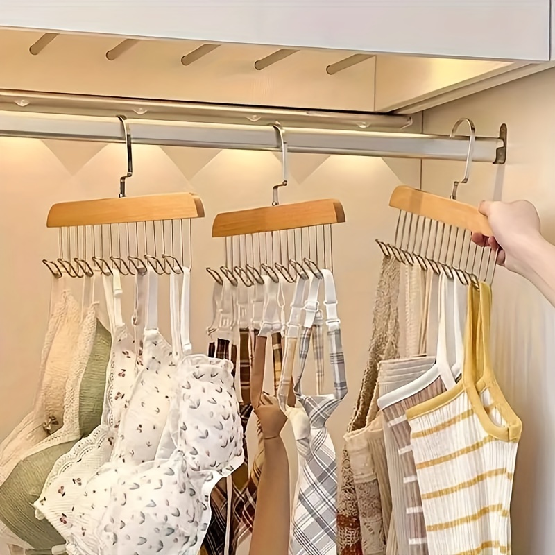 Men'S Accessories Wardrobe - 8 hook Wooden Belt Rack Storage