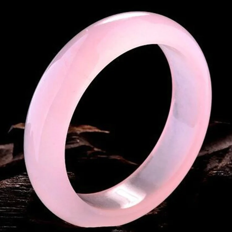 Men Accessories Style - Genuine Natural Pink Jade Bangle Bracelet
