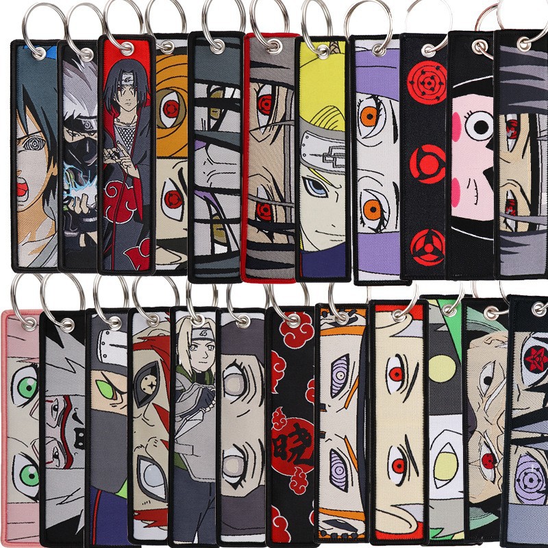 Men Accessories Gift Set - Anime Naruto Embroidery Key Fobs Cool