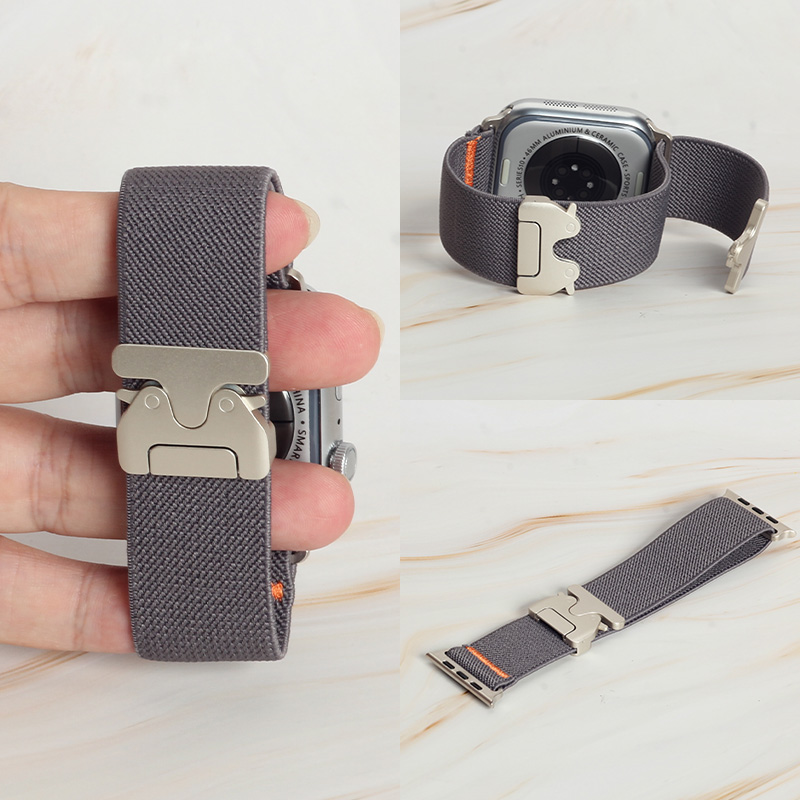 Men Accessories Website - Fashion Orange Stitching Elastic Nylon Strap