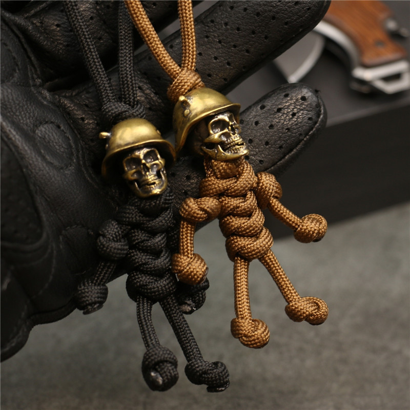 Men Accessories Kit Bag - Halloween Skull Keychain Paracord Helmet Bead