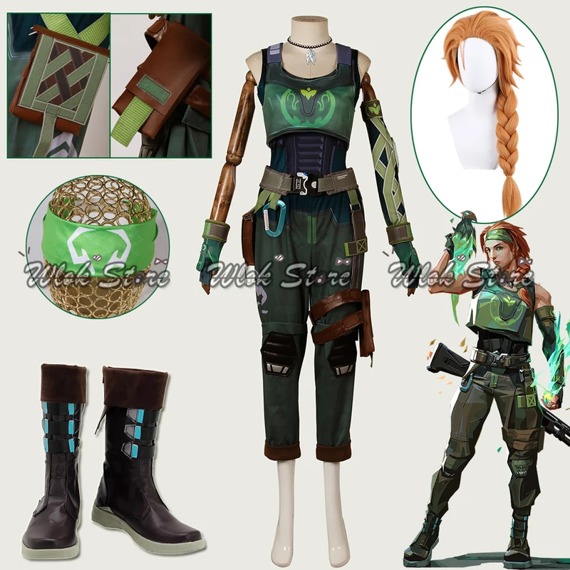 Men Accessories Bag - ABC123Game VALORANT Cosplay Skye Costume Wig