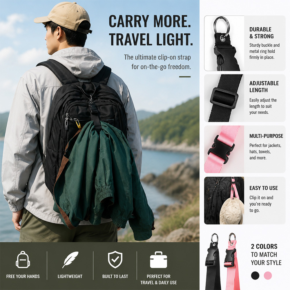 Men Accessories Bag - Portable Anti-Theft Luggage Strap Durable Outdoor