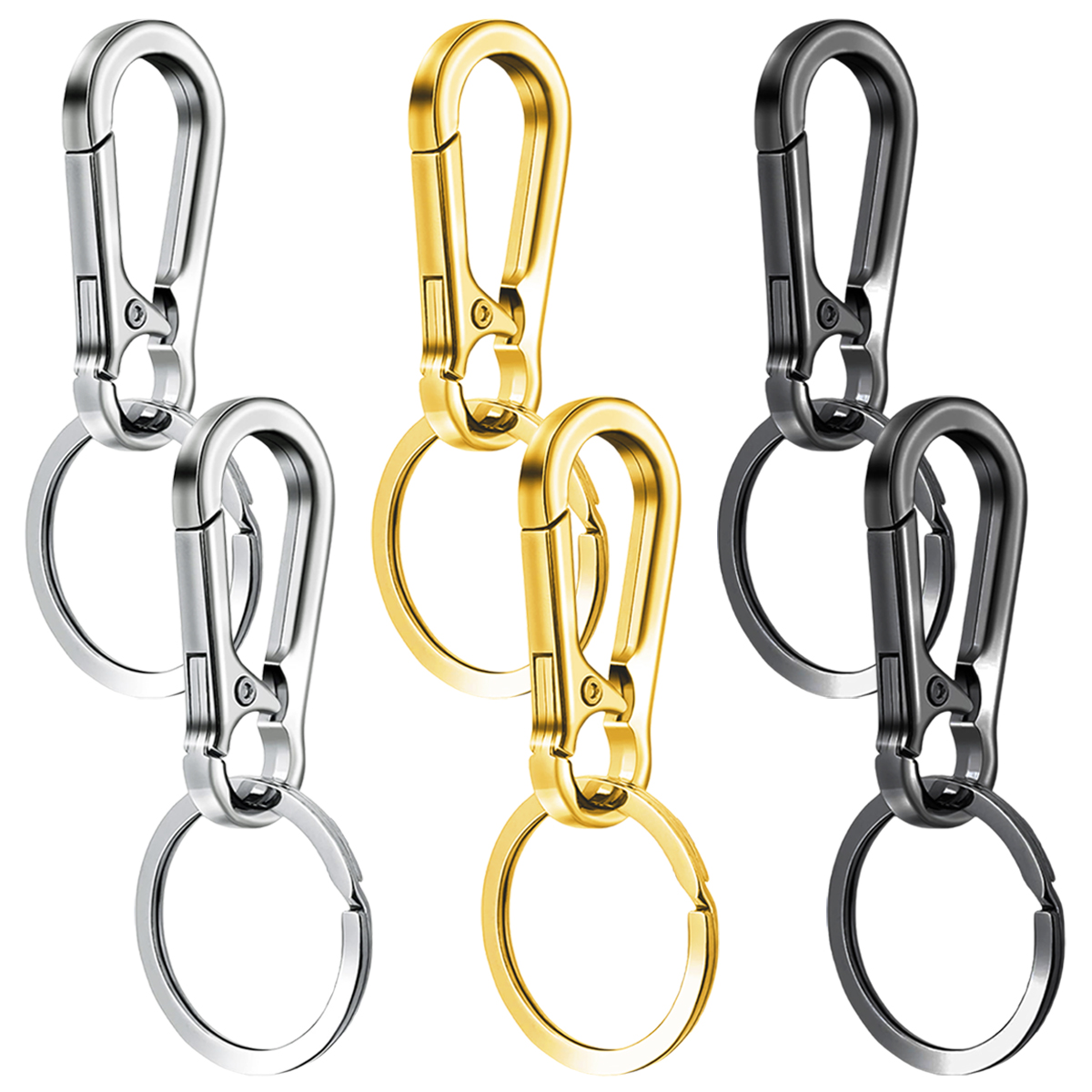 Men Accessories Bag - 6/12/20 Pcs Alloy Clip Keychains, Durable