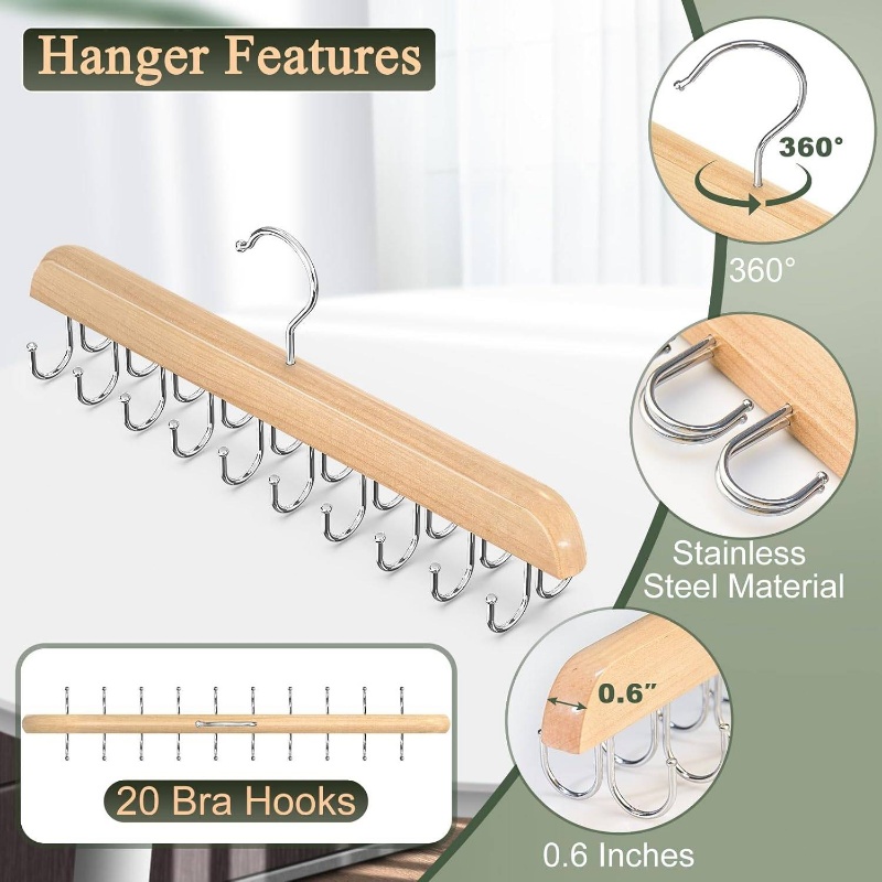 Wooden Tie Hangers Belt Rack W - огляд і ціна Men'S Accessories Wardrobe