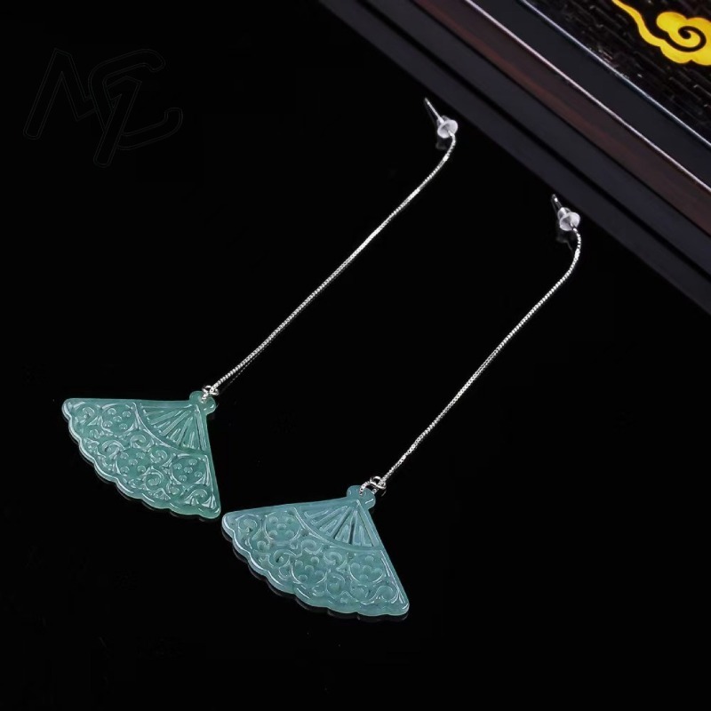 Natural Blue Water Emerald Jad - огляд і ціна Men'S Accessories Drop Shipping