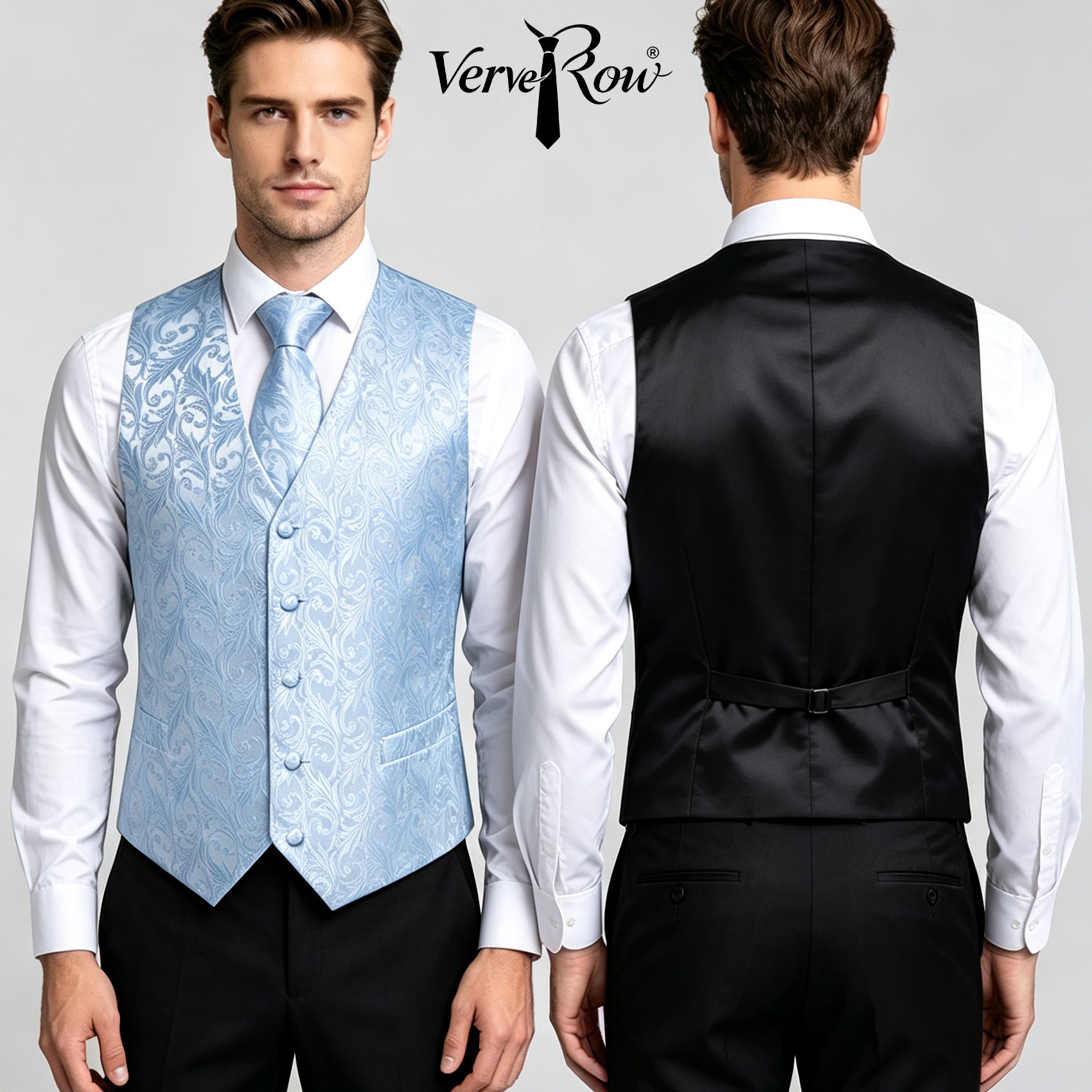 Light Blue Jacquard Vest Tie P - огляд і ціна Men'S Accessories Office