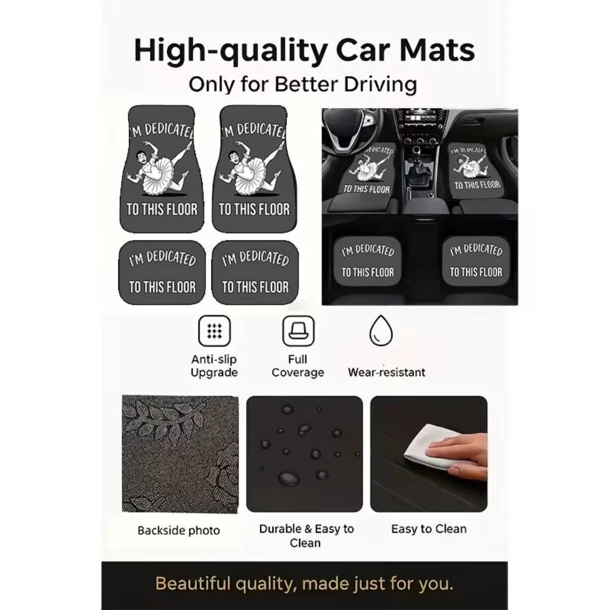 4Pcs Anti-Slip Car Floor Mats  - огляд і ціна Men'S Accessories Vans
