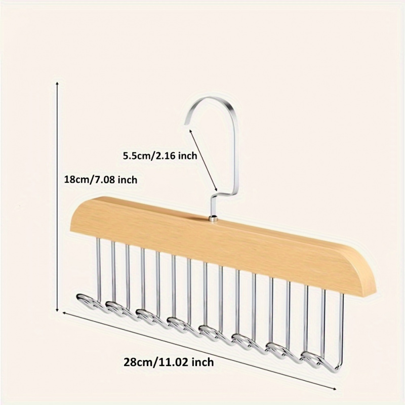 8 hook Wooden Belt Rack Storag - огляд і ціна Men'S Accessories Wardrobe