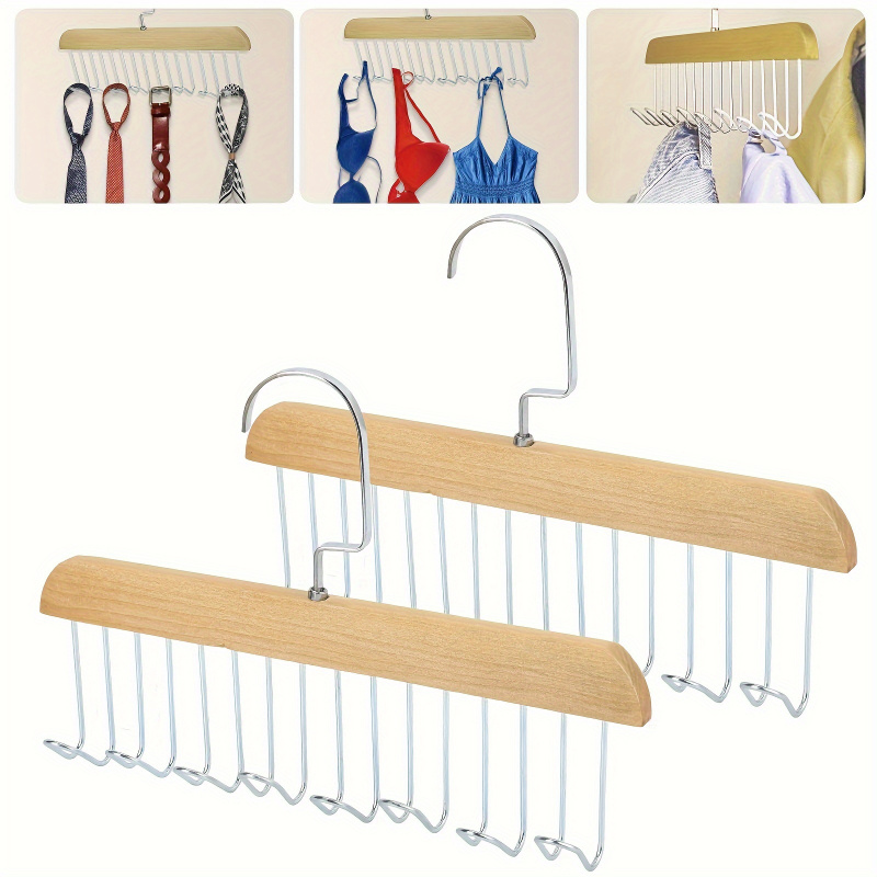 8 hook Wooden Belt Rack Storag - огляд і ціна Men'S Accessories Wardrobe
