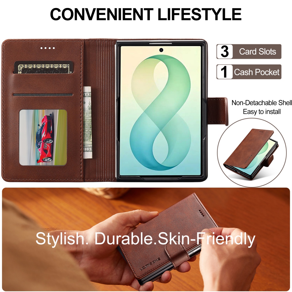 Shockproof for Samsung Galaxy  - огляд і ціна Bifold Leather Wallet