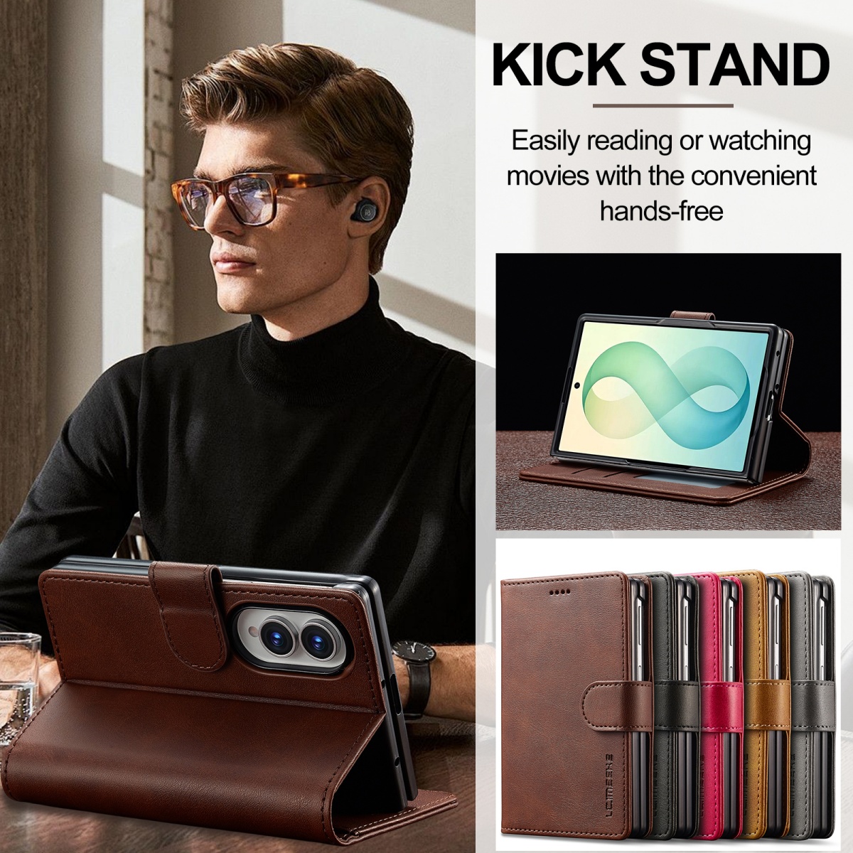 Shockproof for Samsung Galaxy  - огляд і ціна Bifold Leather Wallet
