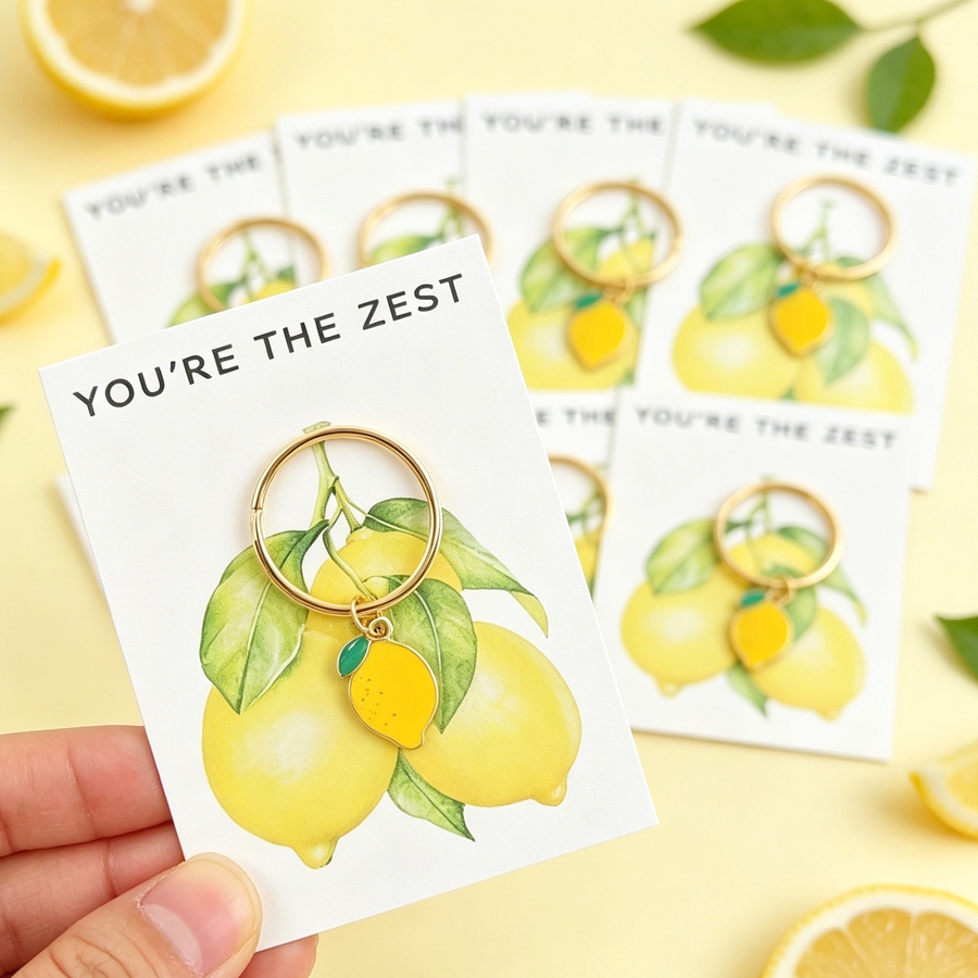 7 Chic Lemon Keychains, Includ - огляд і ціна Men Keychain Accessories
