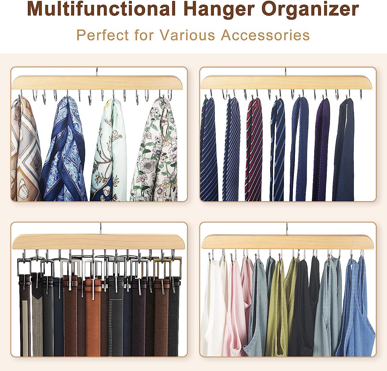 Wooden Belt Rack Women Storage - огляд і ціна Men'S Accessories Wardrobe