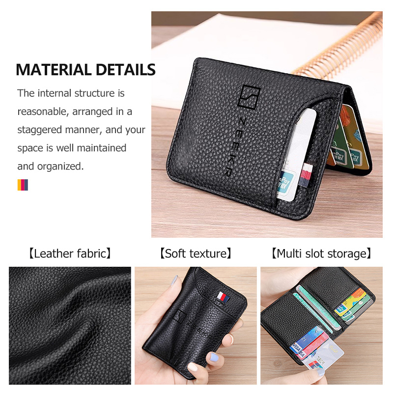Litchi Pattern Purse Business  - огляд і ціна Bifold Leather Wallet