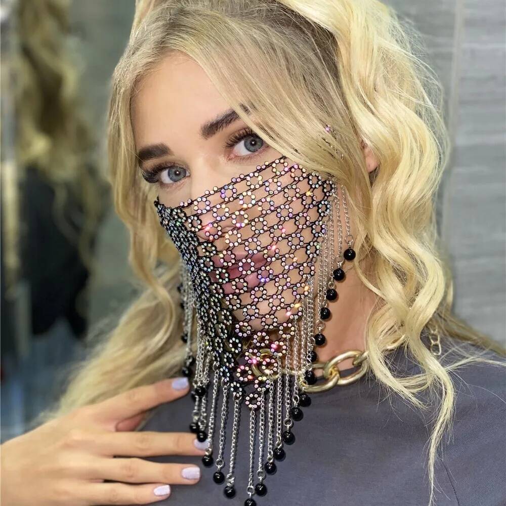 Women New Tassel Veil Masks He - огляд і ціна Men Accessories Style