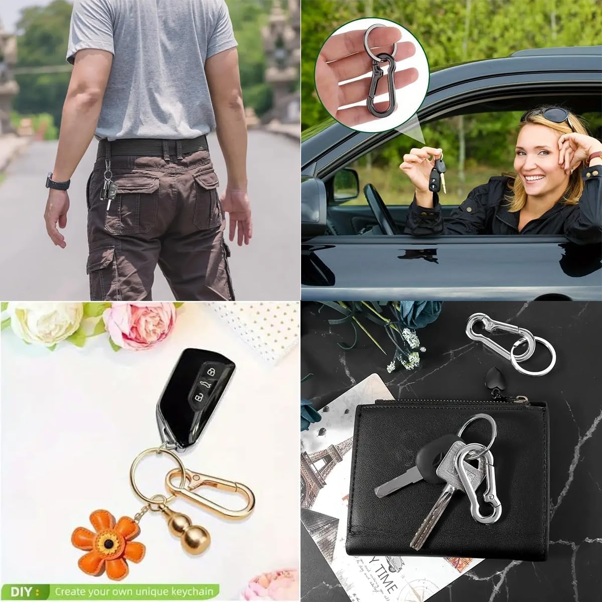6/12/20 Pcs Alloy Clip Keychai - огляд і ціна Men Accessories Bag